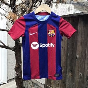 Nike Fc Barcelona Youth Soccer Jersey Spotify Home Shirt Red Blue Size S